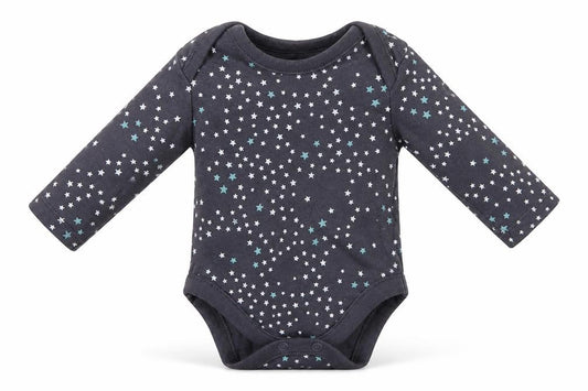 George Girls Grey Spotted 100% Cotton Babygrow One-Piece Size 0-3 Months  Snap - stars