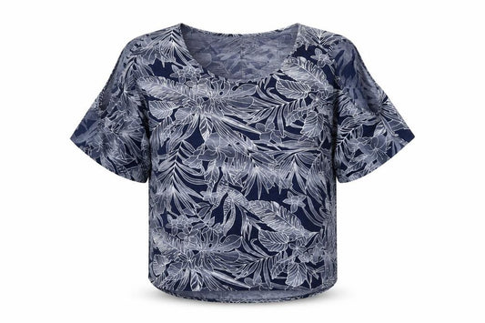 Front view of Apricot women’s multicoloured floral polyester basic t-shirt, size UK 12, round neck