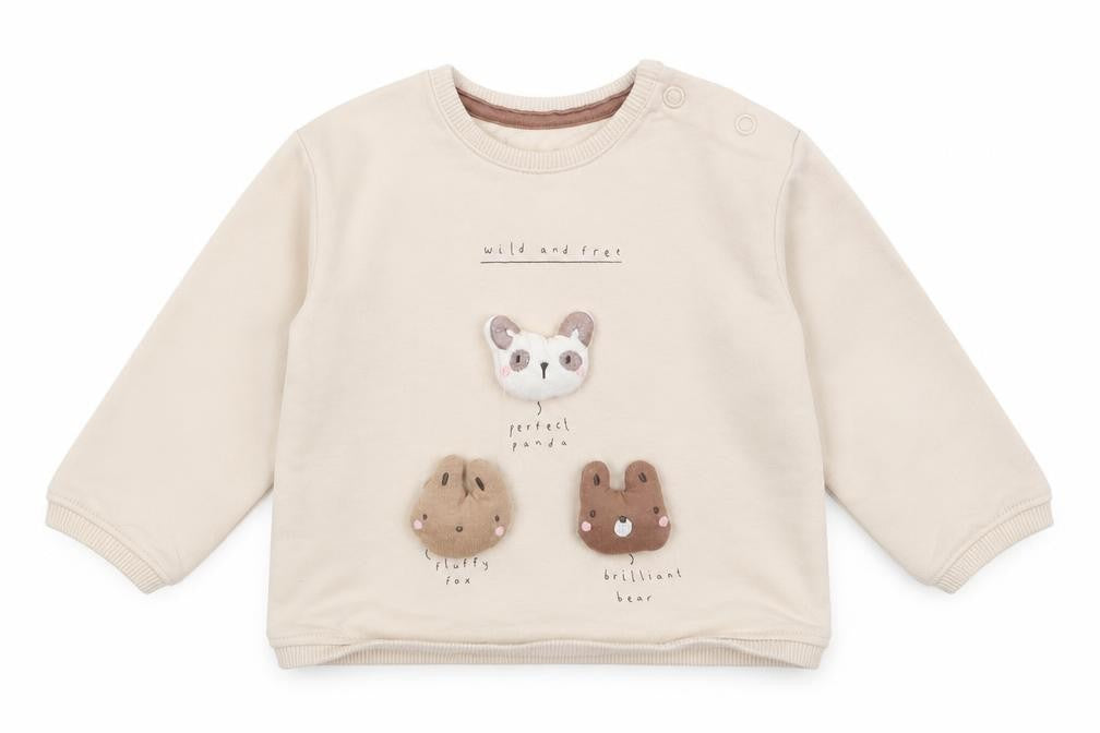 Front view of George boys’ beige cotton jumper, size 0-3, months