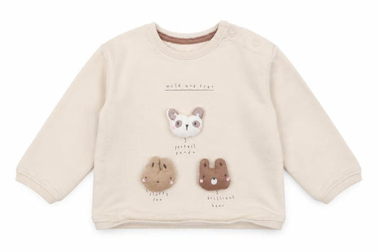 Front view of George boys’ beige cotton jumper, size 0-3, months