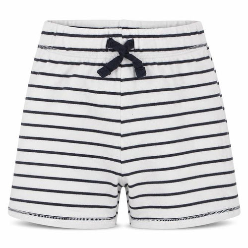 George Boys White Striped Cotton Cropped Trousers Size 9-12 Months