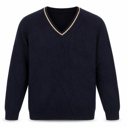 Rowlinson Courtelle Mens Blue V-Neck  Acrylic Pullover Jumper Size S