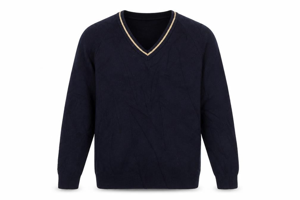 Rowlinson Courtelle Mens Blue V-Neck  Acrylic Pullover Jumper Size S