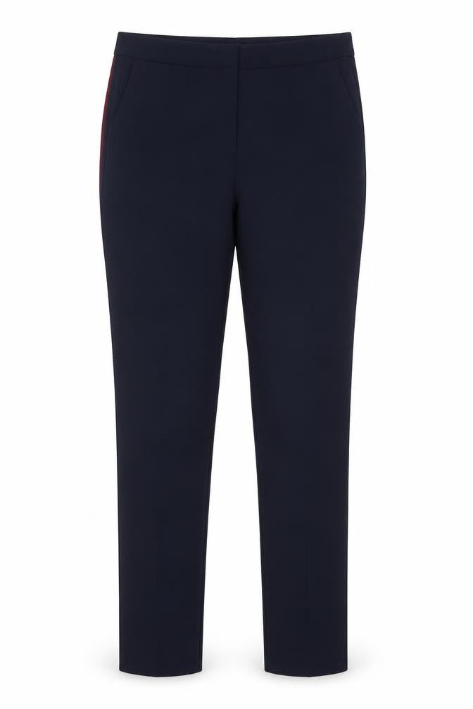 Autograph Womens Blue Striped Polyester Trousers  Size 8 L28 in Regular Hook & Eye