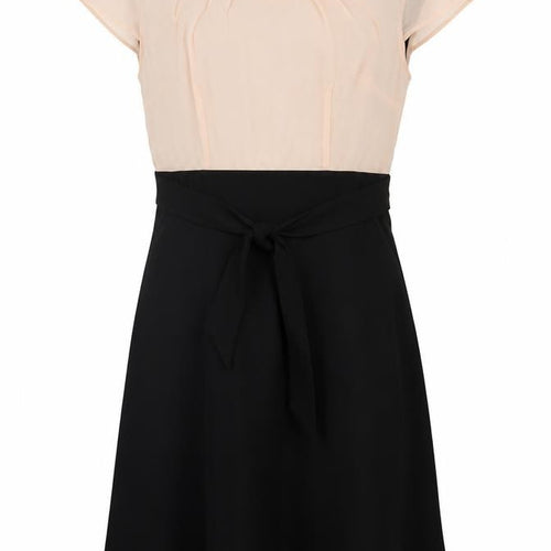 Dorothy Perkins Womens Black Colourblock Polyester A-Line  Size 14  Round Neck Zip