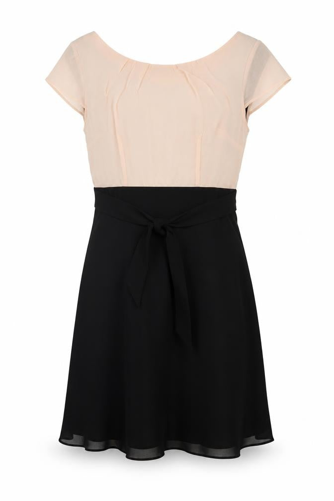 Dorothy Perkins Womens Black Colourblock Polyester A-Line  Size 14  Round Neck Zip