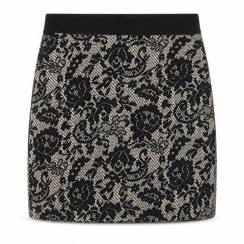 H&M Womens Black Floral Polyester A-Line Skirt Size 8   Zip
