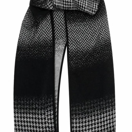 Preworn Womens Black Houndstooth Acrylic  Shawl/Wrap    - Poncho style