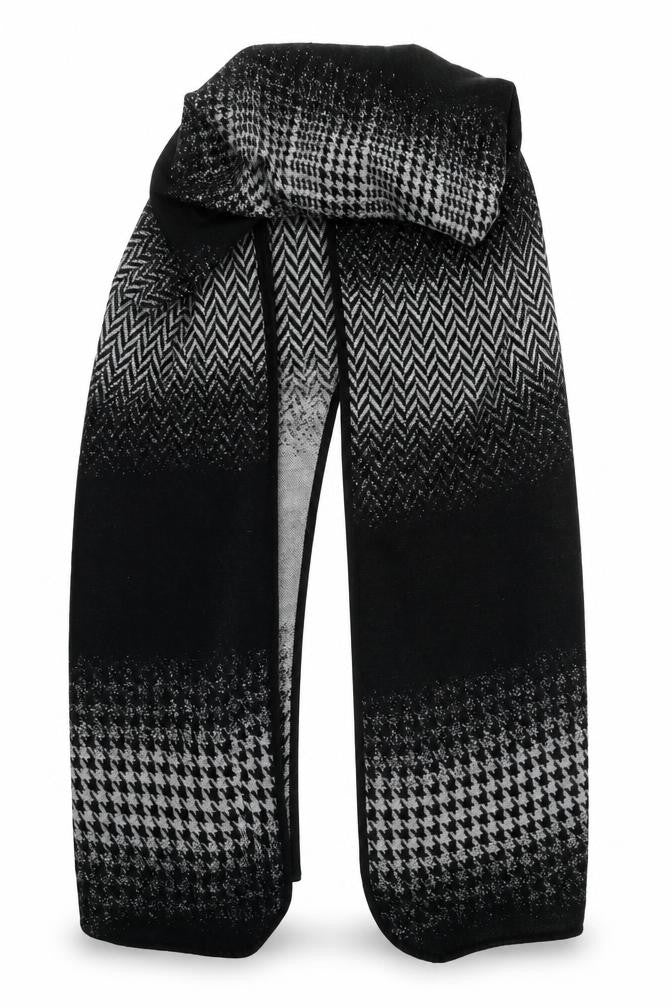 Preworn Womens Black Houndstooth Acrylic  Shawl/Wrap    - Poncho style