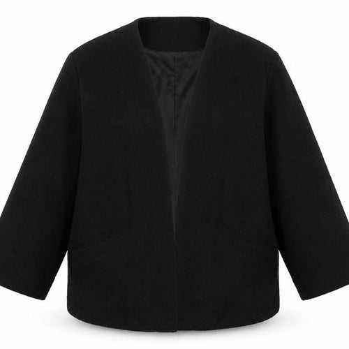 Marks and Spencer Womens Black V-Neck  Polyester Cardigan Jumper Size 14   - Open front