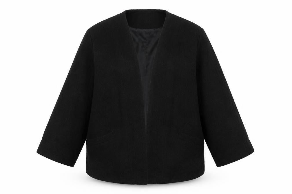 Marks and Spencer Womens Black V-Neck  Polyester Cardigan Jumper Size 14   - Open front