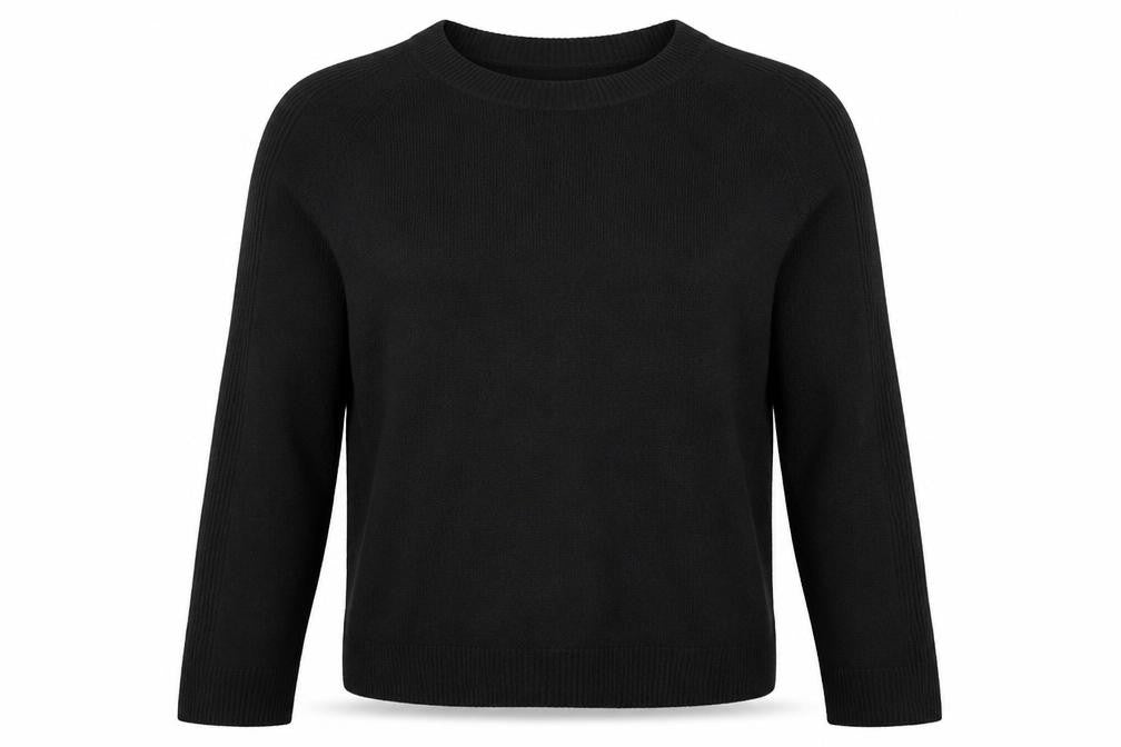 Front view of Tu women’s beige round neck acrylic jumper, size UK 10