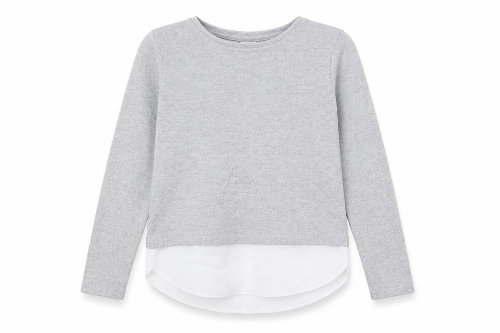 F&F Girls Grey Round Neck  Polyester Pullover Jumper Size 11-12 Years  Pullover - chiffon bottom