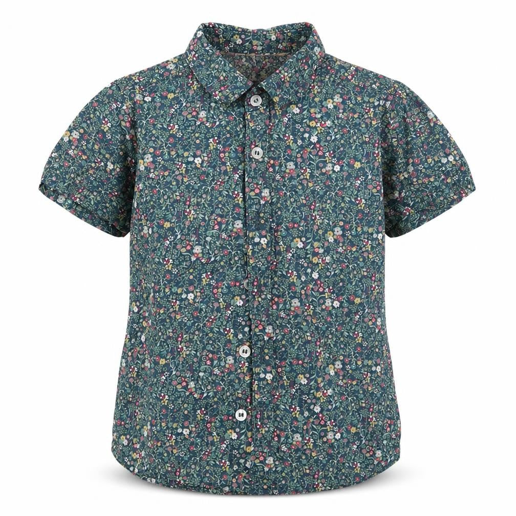 ne3xt Girls Green Floral Cotton Basic Button-Up Size 2-3 Years Collared Button