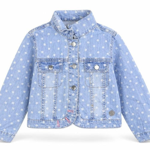 Boboli Girls Blue Floral  Jacket  Size 4 Years  Button