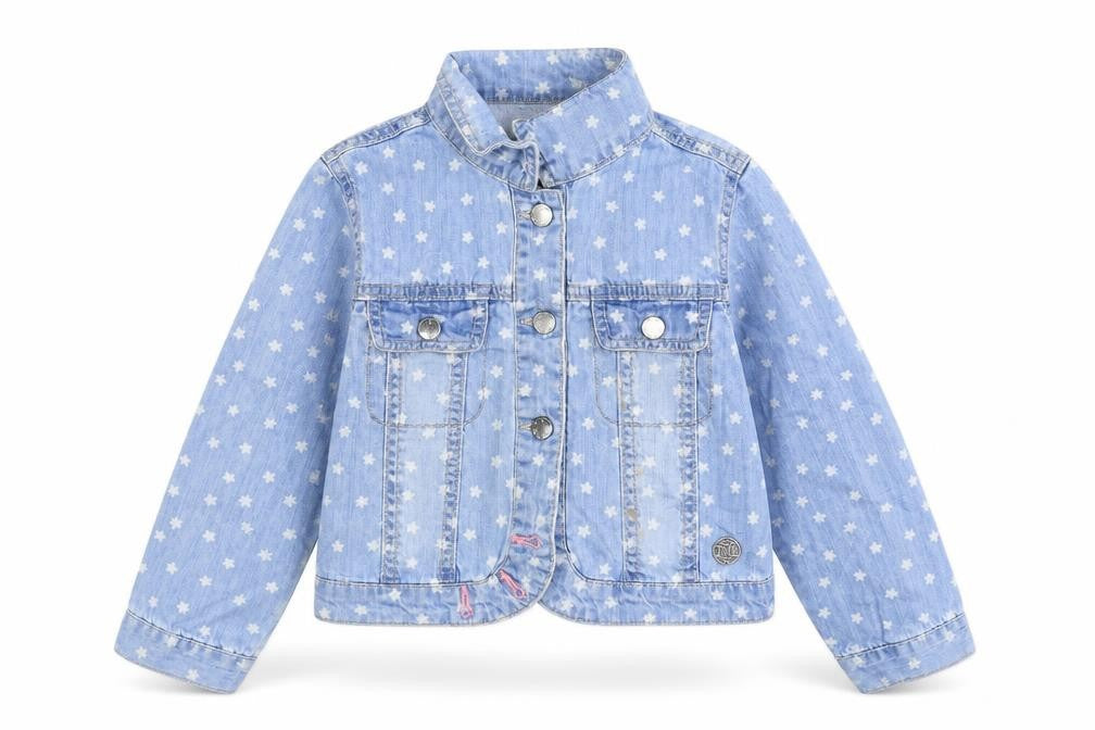Boboli Girls Blue Floral  Jacket  Size 4 Years  Button