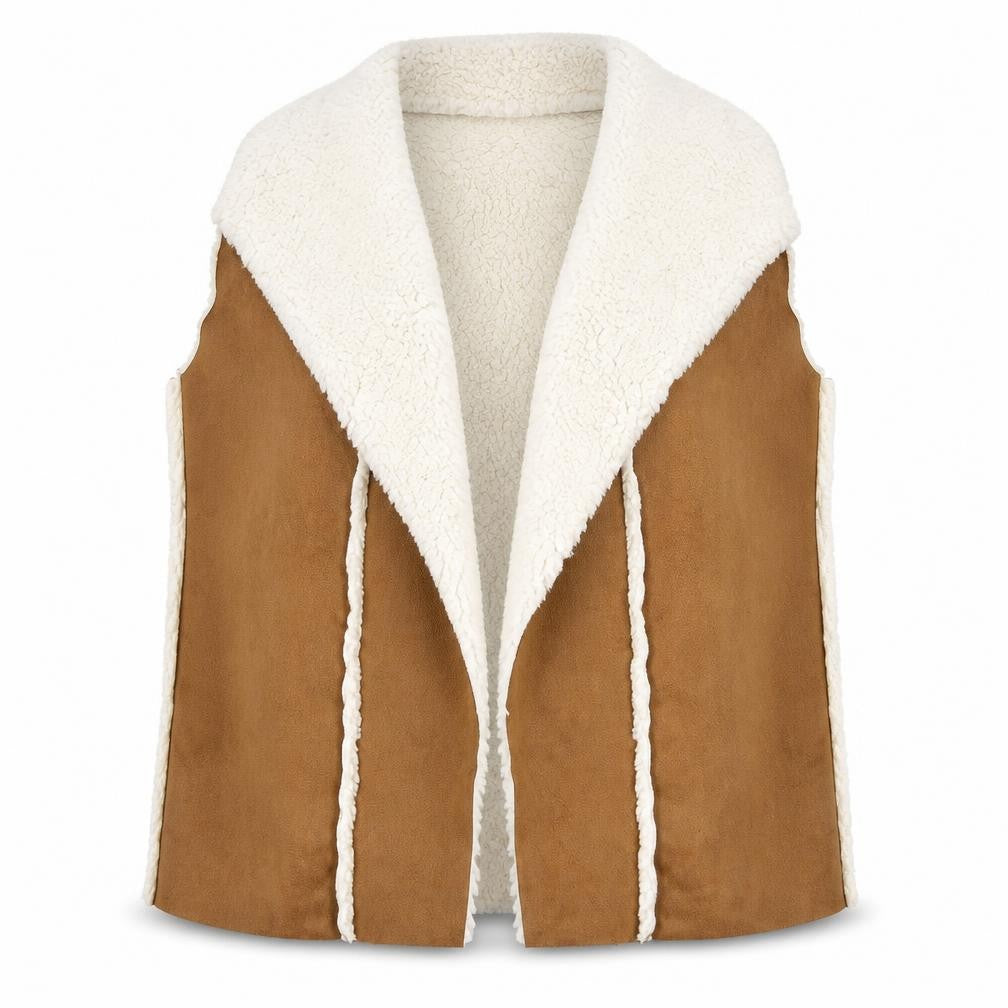 Front view of SHEIN women’s brown jacket waistcoat, size M
