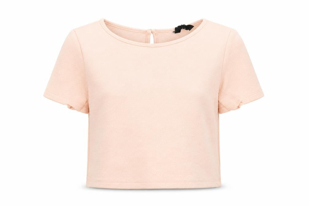 915 Generation Girls Pink  Polyester Cropped Blouse Size 11 Years Round Neck Button