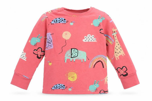 NEXT Girls Pink Geometric Cotton Cami Pyjama Top Size 2 Years  Pullover