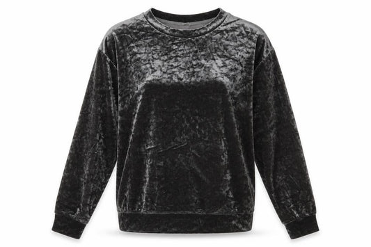 Front view of H&M women’s grey crew neck polyester jumper, size S