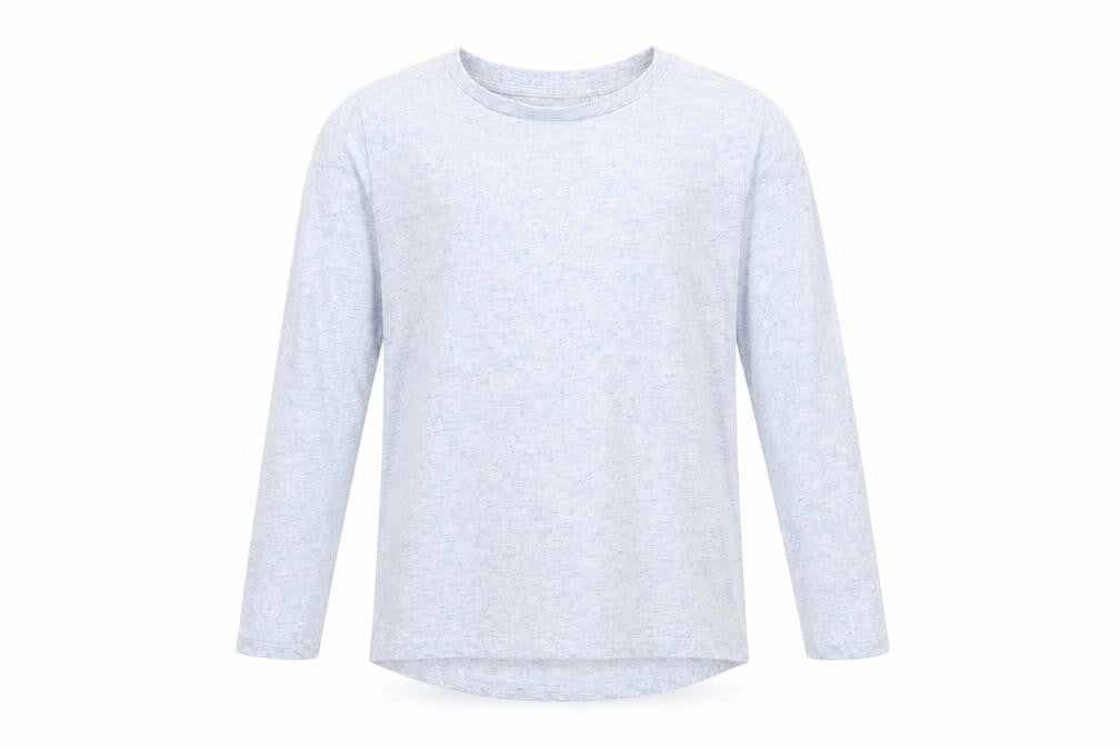 Front view of Next girls’ blue polyester pullover t-shirt, size 9, years round neck pullover