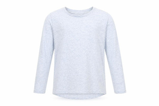 Front view of Next girls’ blue polyester pullover t-shirt, size 9, years round neck pullover