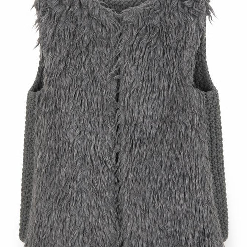 Primark Girls Grey   Gilet Coat Size 3-4 Years   - Fur Jacket