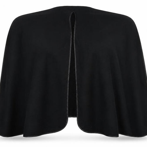 Preworn  Womens Black V-Neck  Acrylic Cape Jumper One Size