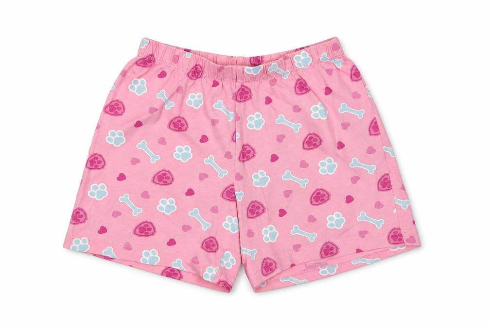 Nickelodeon Girls Pink Geometric Cotton  Sleep Shorts Size 5-6 Years   - Paw Print
