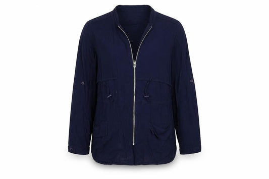 Front view of Together women’s blue jacket, size UK 12, zip
