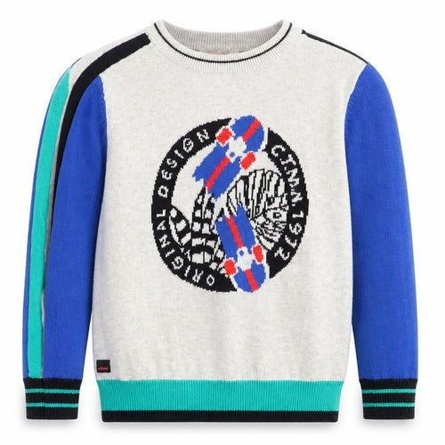 Catimini Boys Blue Crew Neck  Acrylic Pullover Jumper Size 5 Years  Pullover