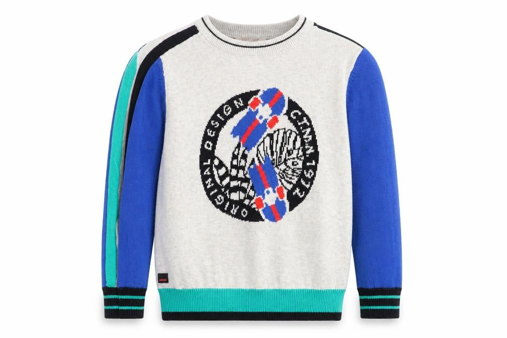 Catimini Boys Blue Crew Neck  Acrylic Pullover Jumper Size 5 Years  Pullover