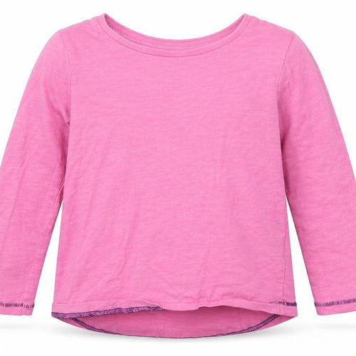 Mothercare Girls Pink  Cotton Basic T-Shirt Size 3-4 Years Crew Neck Pullover