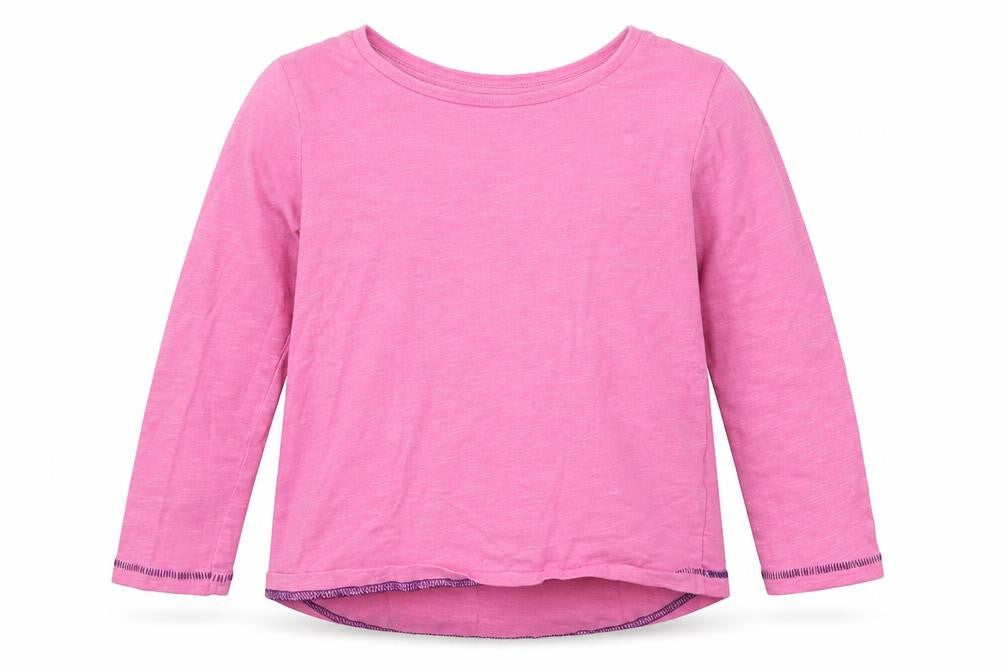 Mothercare Girls Pink  Cotton Basic T-Shirt Size 3-4 Years Crew Neck Pullover