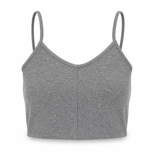 Topshop Womens Grey  Viscose Cropped Tank Size 8 V-Neck