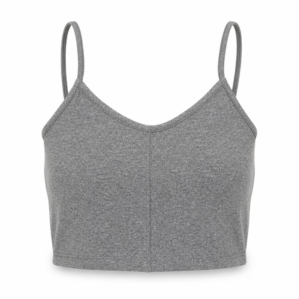 Topshop Womens Grey  Viscose Cropped Tank Size 8 V-Neck