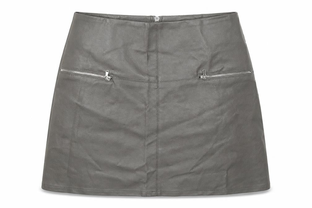 Atmosphere Womens Grey  Polyurethane A-Line Skirt Size 8   Zip
