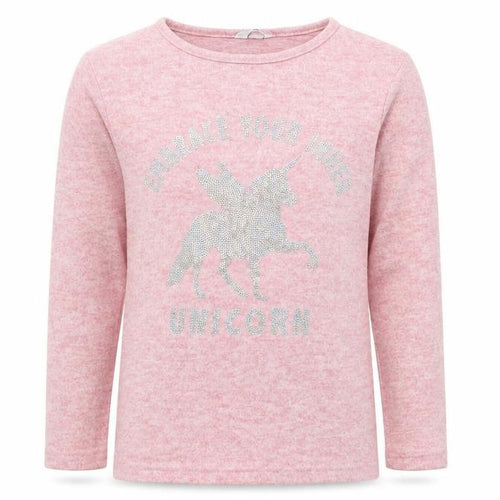 Primark Girls Pink  Viscose Basic T-Shirt Size 9-10 Years Round Neck Pullover - Embrace Your Inner Unicorn