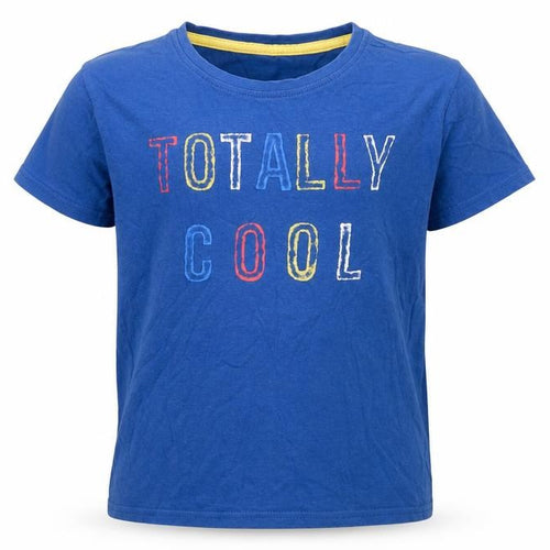 Dunnes Stores Boys Blue  Cotton Basic T-Shirt Size 7 Years Crew Neck  - Totally Cool