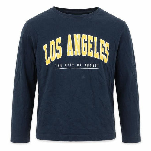 Primark Boys Blue  Cotton Basic T-Shirt Size 7-8 Years Crew Neck  - Los Angeles