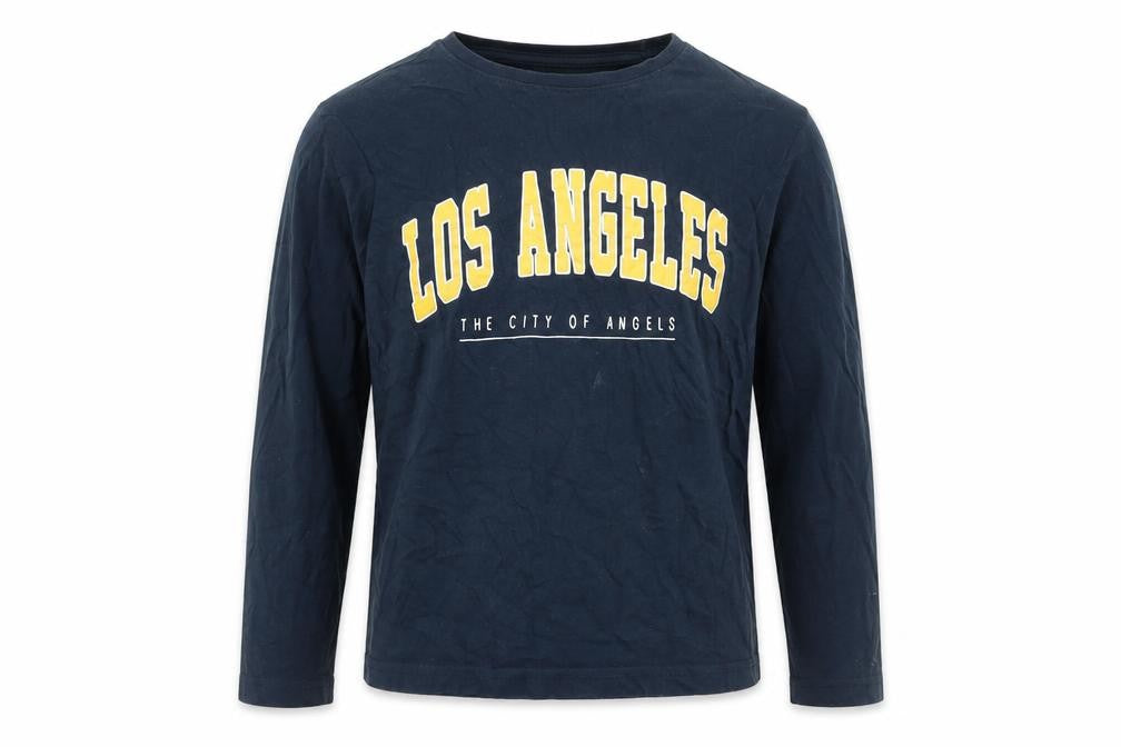 Primark Boys Blue  Cotton Basic T-Shirt Size 7-8 Years Crew Neck  - Los Angeles