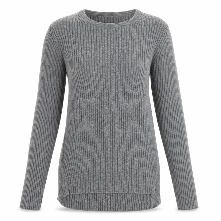 Mango Womens Grey Crew Neck Polyester Pullover Jumper Size L