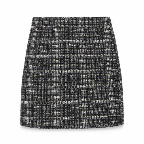 Chemistry Womens Black Plaid Polyester A-Line Skirt Size 8
