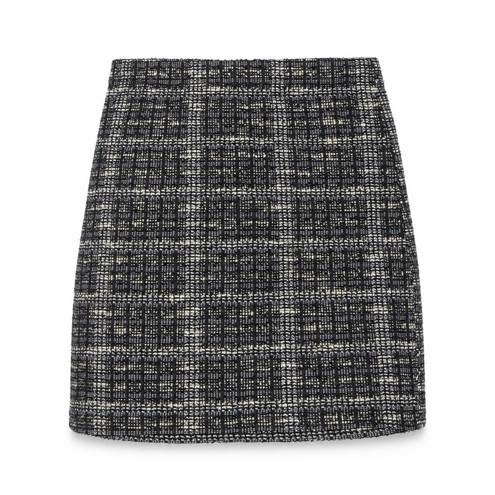 Chemistry Womens Black Plaid Polyester A-Line Skirt Size 8