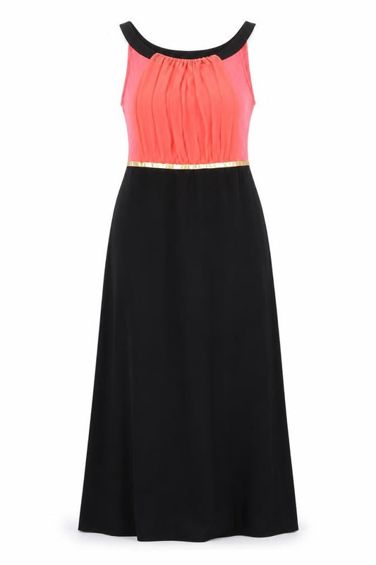 Front view of Almost Famous women’s black rayon a-line, size UK 8, round neck zip