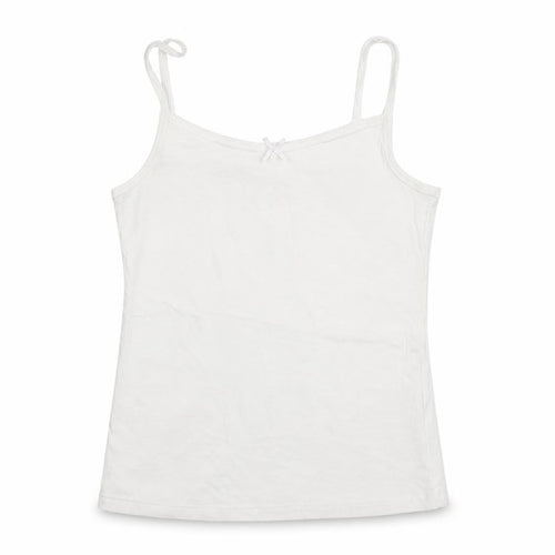 George Girls White  Cotton Camisole Tank Size 7-8 Years Round Neck Pullover