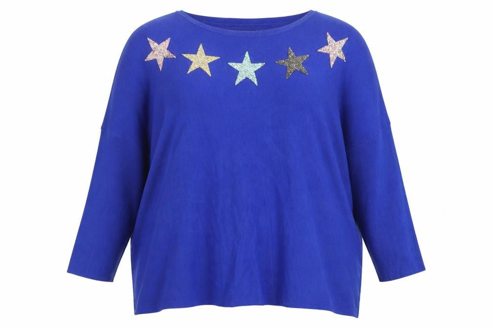 My Sister's Closet Womens Blue Round Neck  Viscose Pullover Jumper Size L