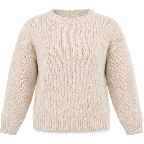 F&F Womens Beige Round Neck  Acrylic Pullover Jumper Size 10   - Flecked