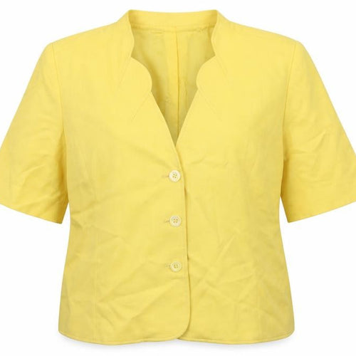 Country Casuals Womens Yellow  Cupro Jacket Blazer Size 18