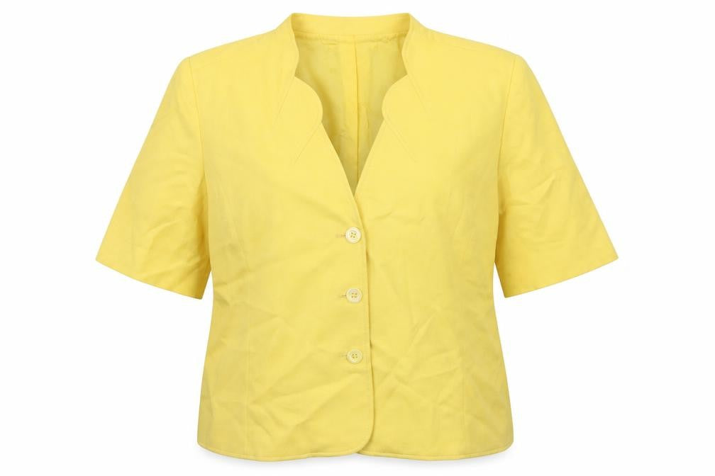 Country Casuals Womens Yellow  Cupro Jacket Blazer Size 18